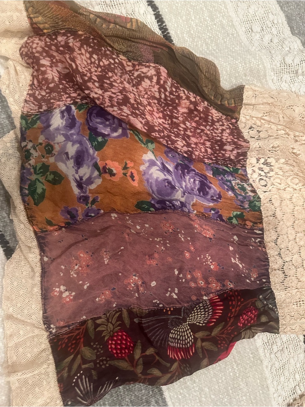 NWT YOUNG THREADS Patchwork Wide-Leg Women's Pants - Picture 3 of 8